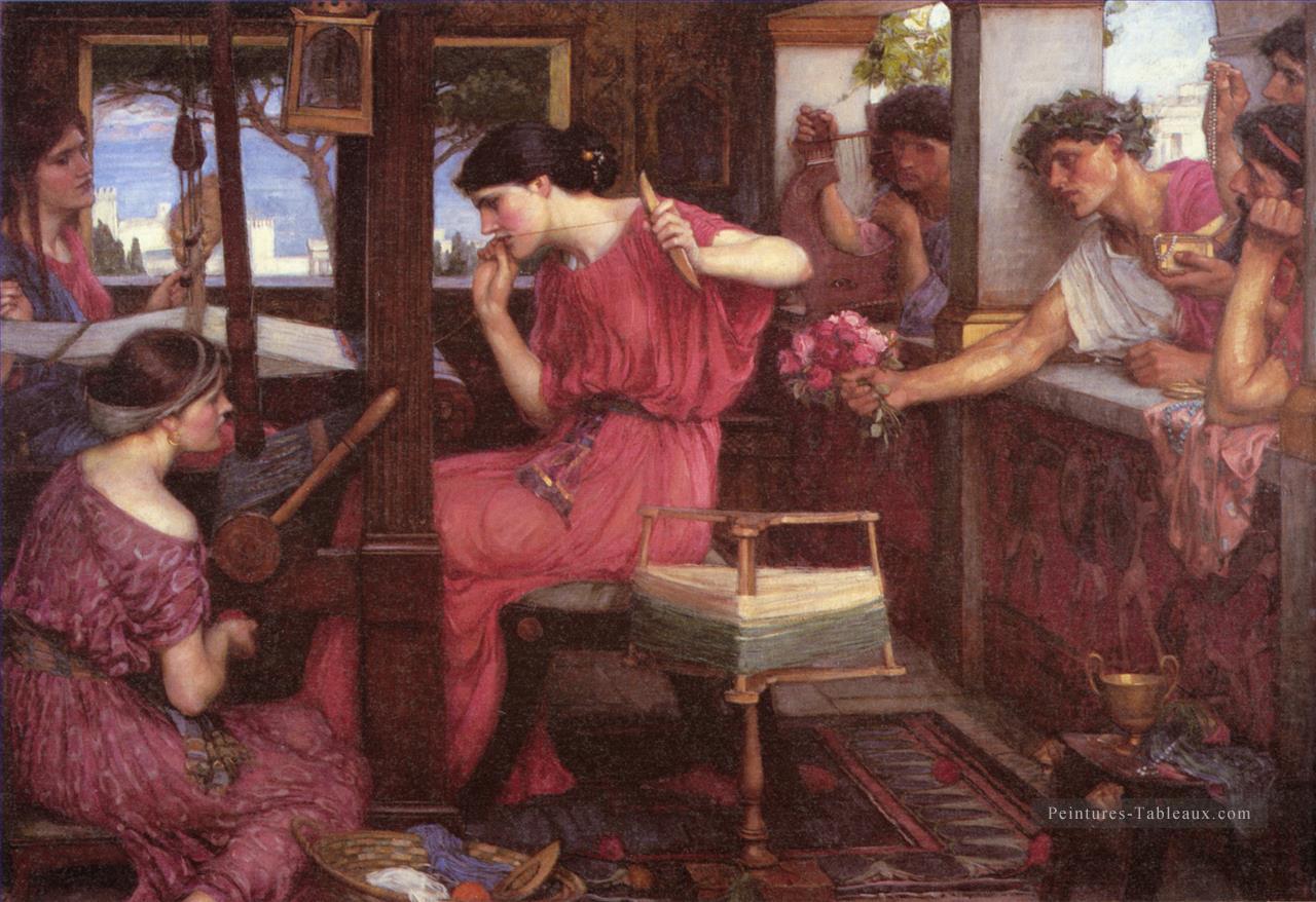 Pénélope et les prétendants femme grecque John William Waterhouse Peintures à l'huile